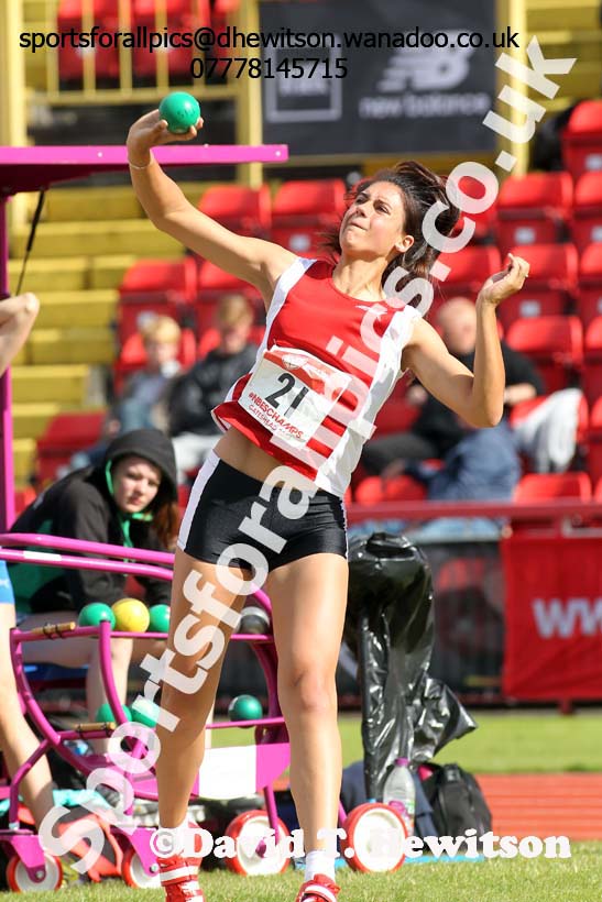 Inter girls shot, English Schools Track and Field. Photo: David T. Hewitson/Sports for All Pics